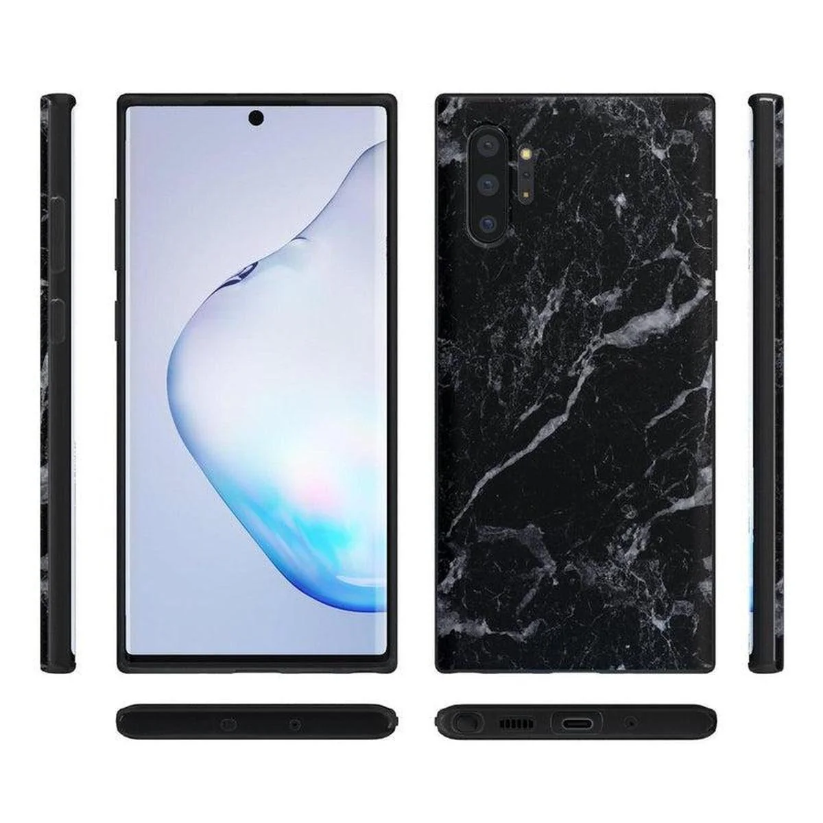 Black Pearl | Classic Black Marble Samsung Case - Image 7