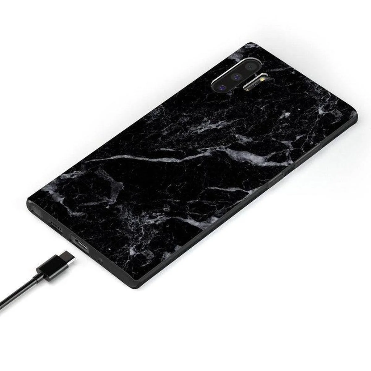 Black Pearl | Classic Black Marble Samsung Case - Image 8