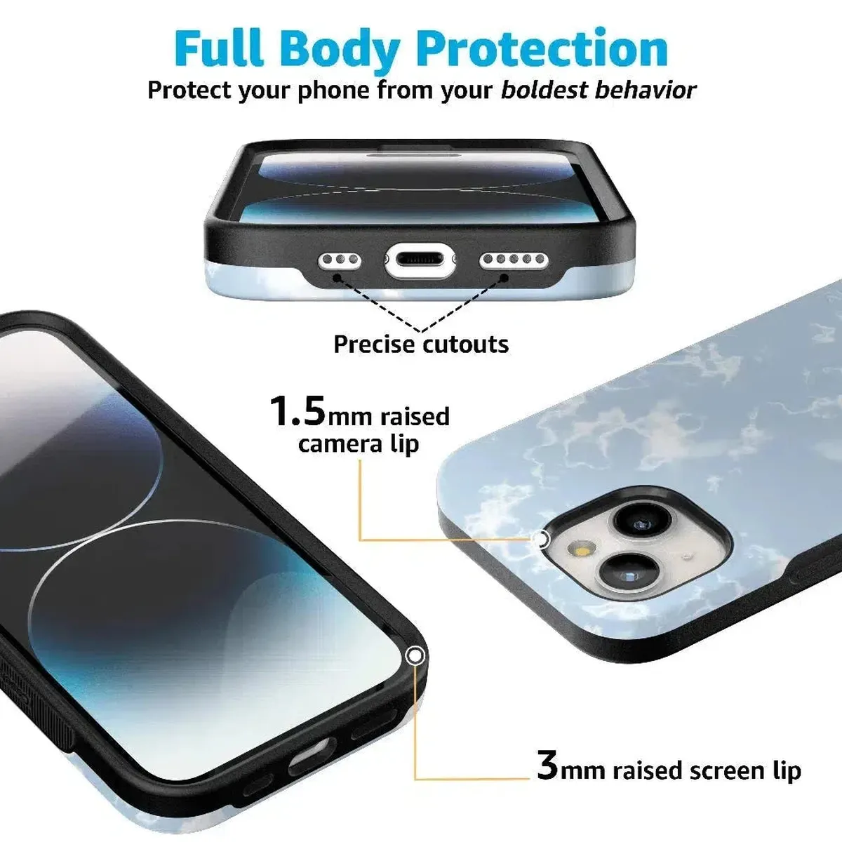 Light Blue Skies | Marble Clouds Case - Image 70