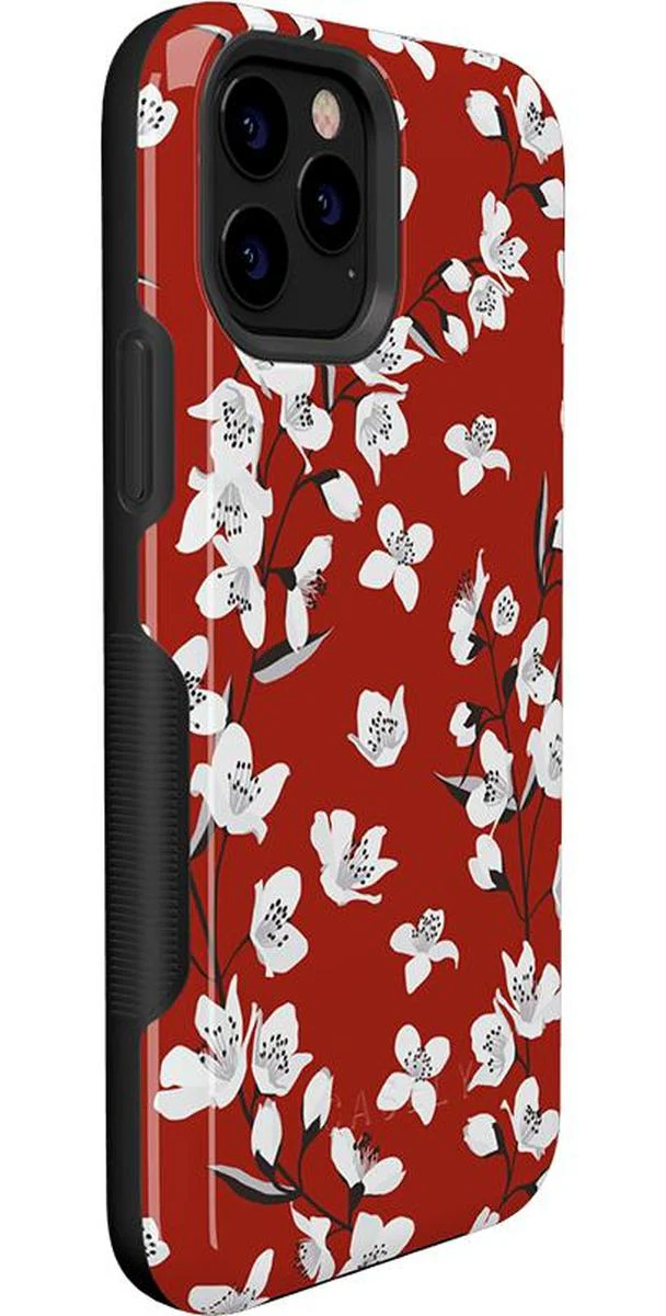 Floral Forest | Red Cherry Blossom Floral Case - Image 35