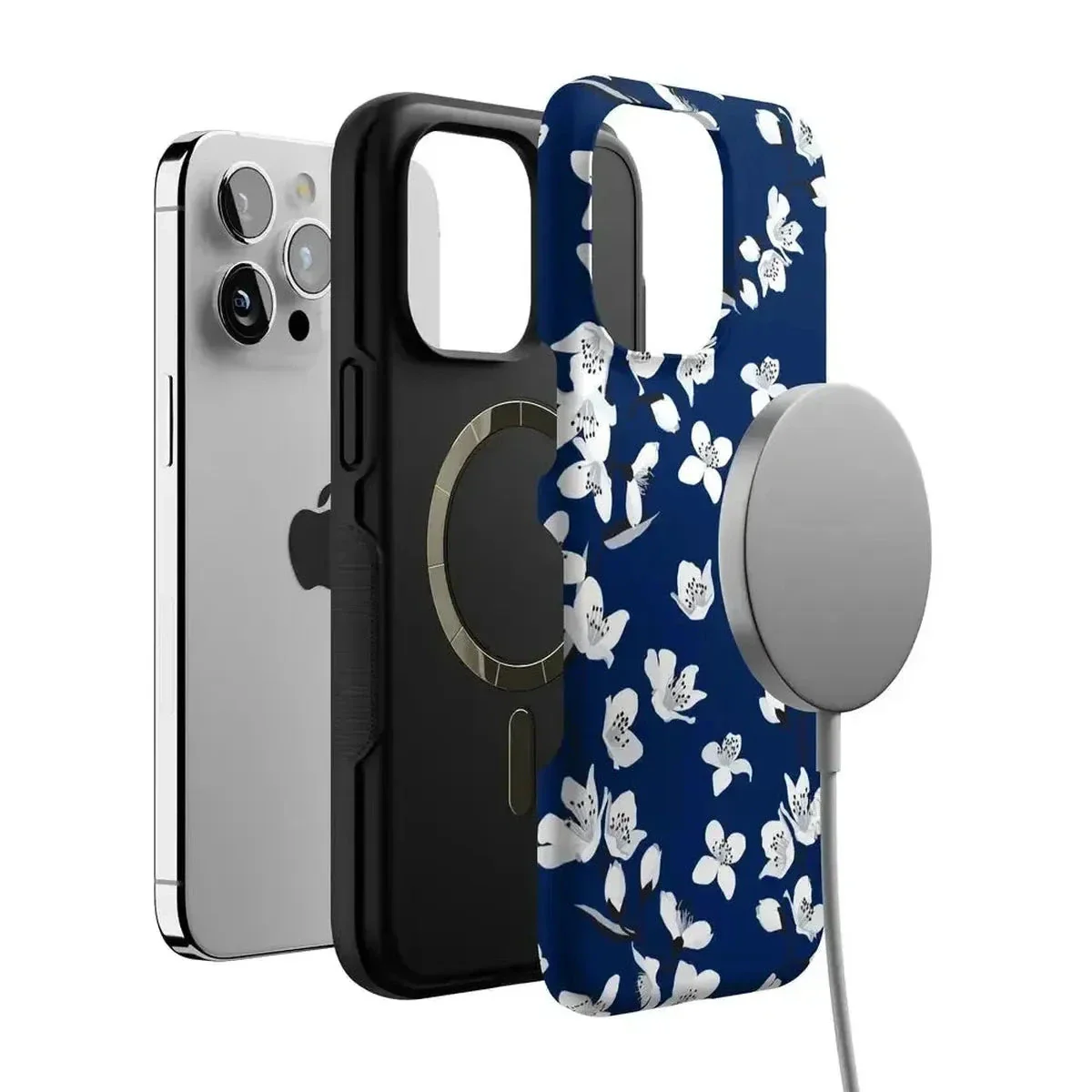 Floral Forest | Navy Cherry Blossom Floral Case - Image 102