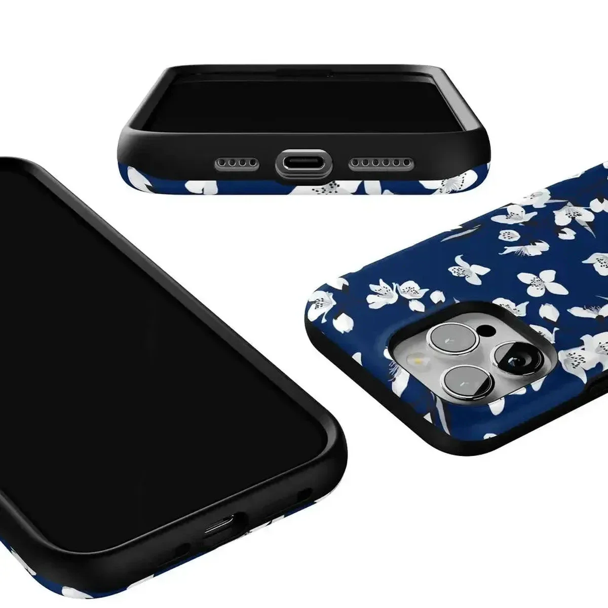 Floral Forest | Navy Cherry Blossom Floral Case - Image 104