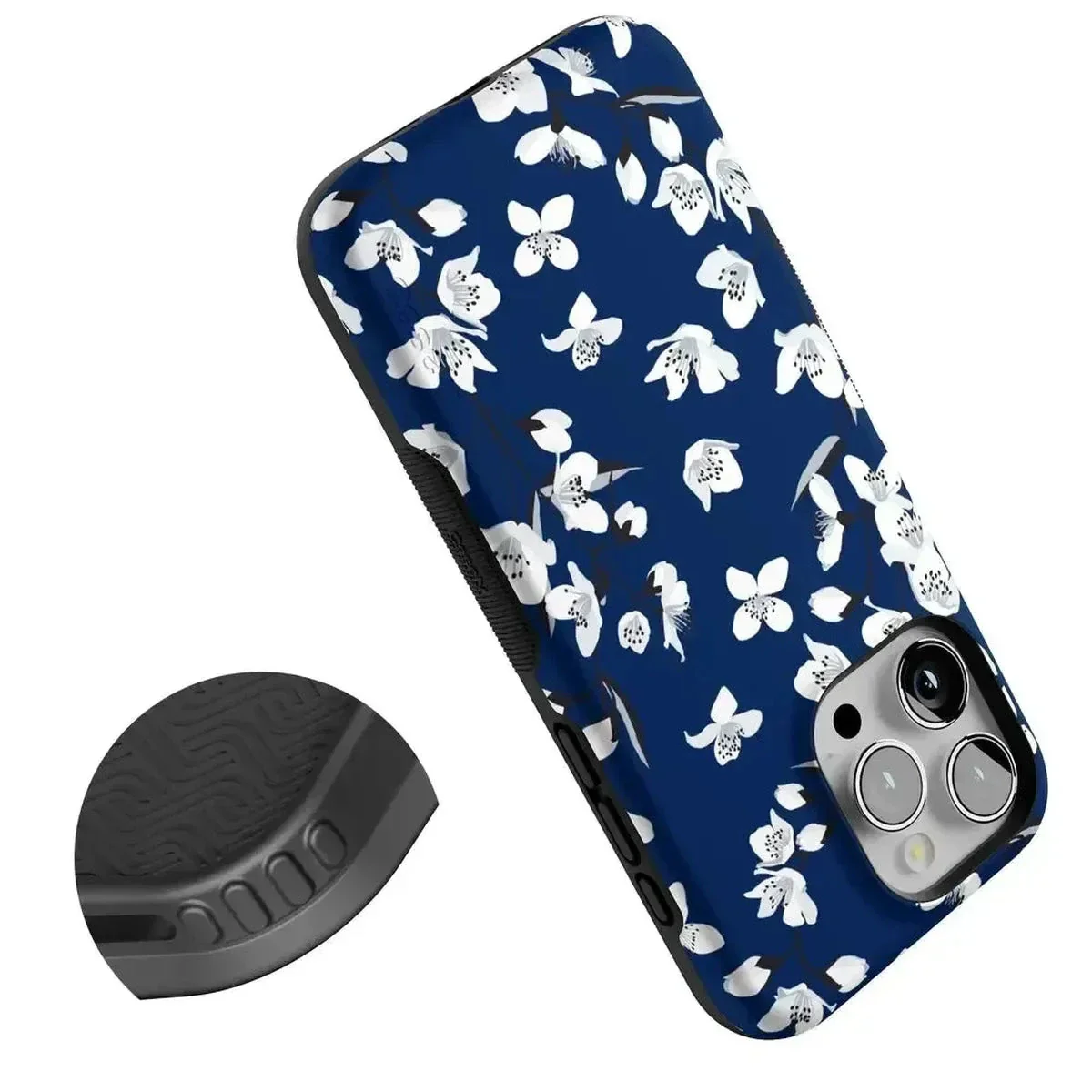 Floral Forest | Navy Cherry Blossom Floral Case - Image 106
