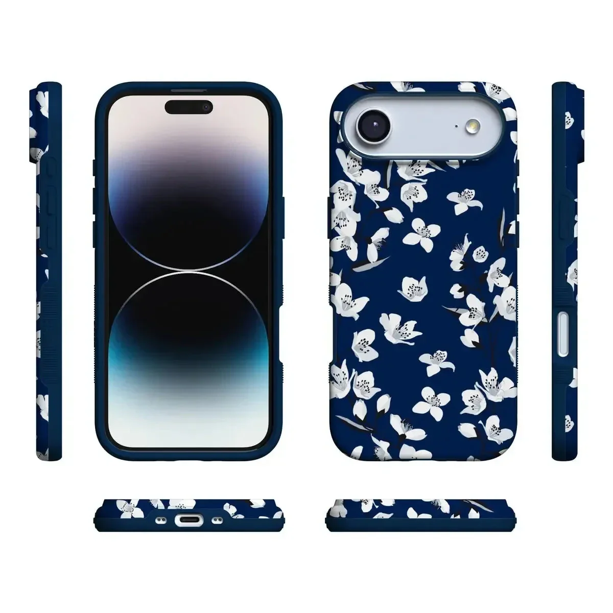 Floral Forest | Navy Cherry Blossom Floral Case - Image 111