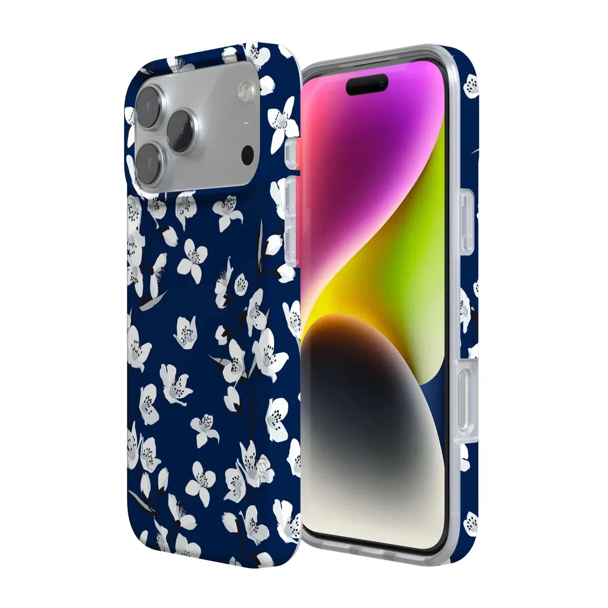 Floral Forest | Navy Cherry Blossom Floral Case - Image 120