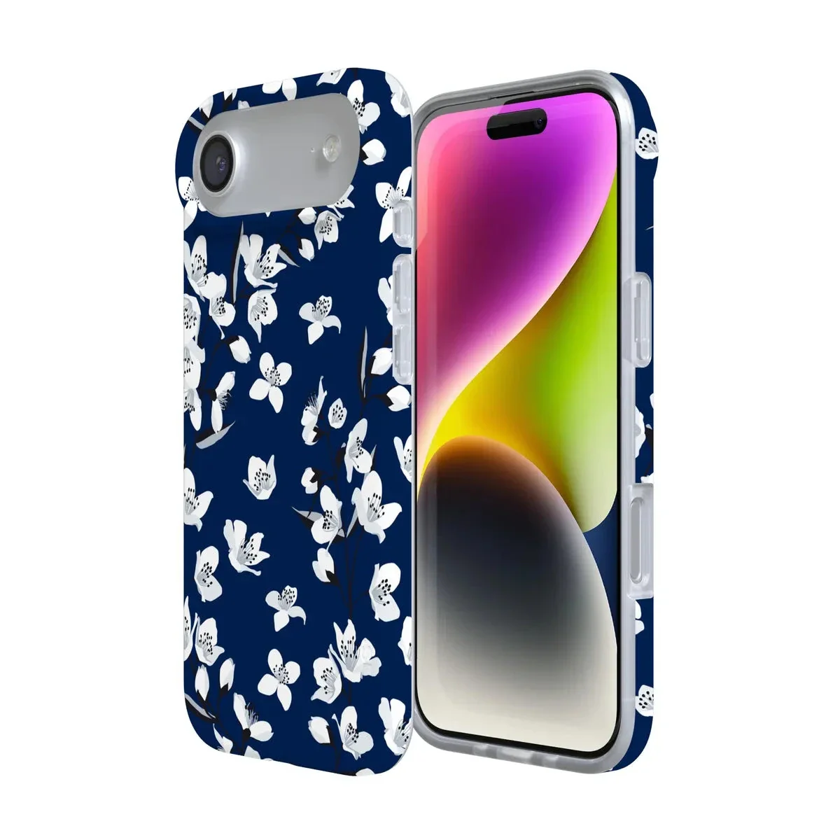 Floral Forest | Navy Cherry Blossom Floral Case - Image 123