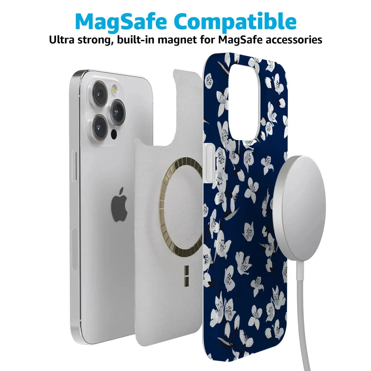 Floral Forest | Navy Cherry Blossom Floral Case - Image 135