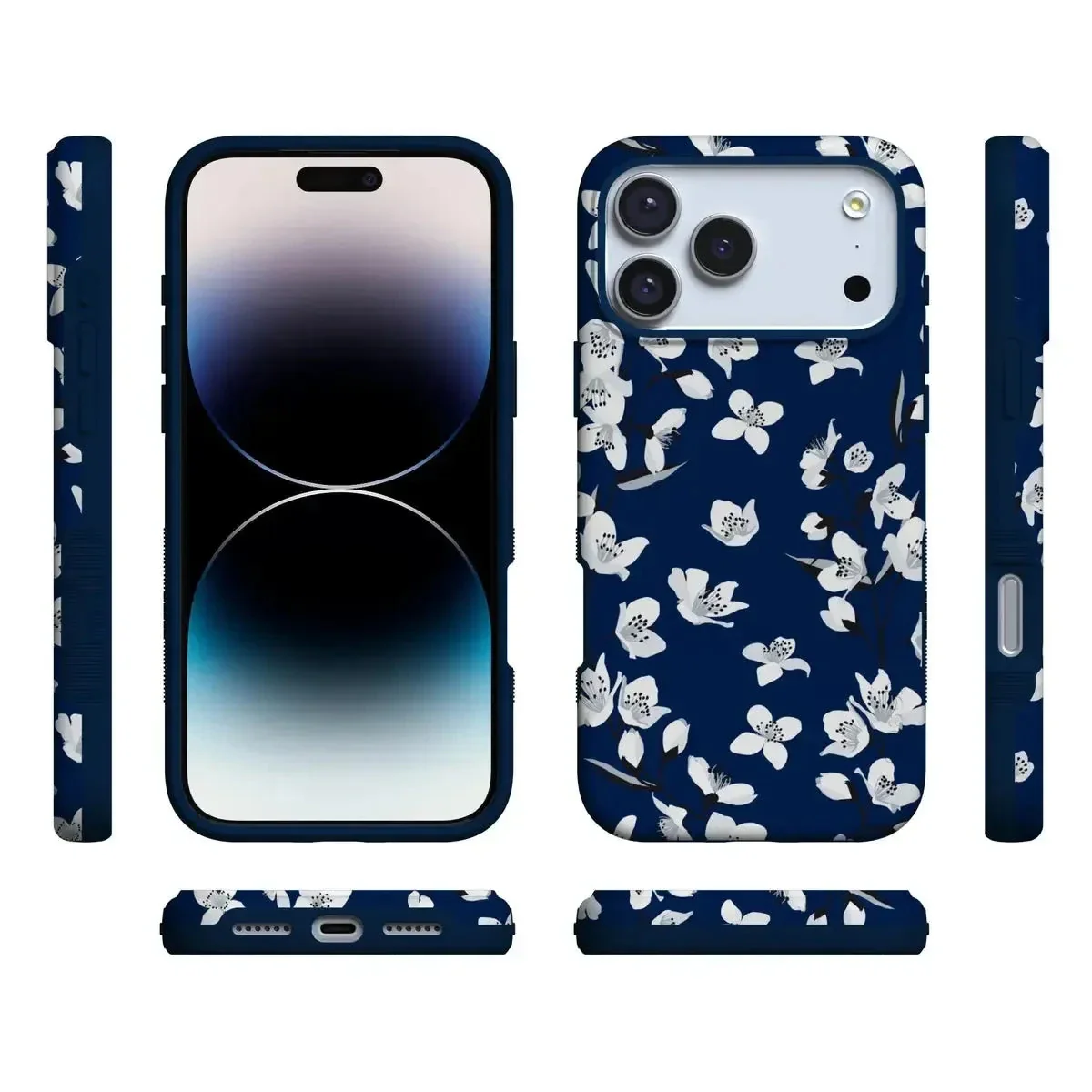 Floral Forest | Navy Cherry Blossom Floral Case - Image 5
