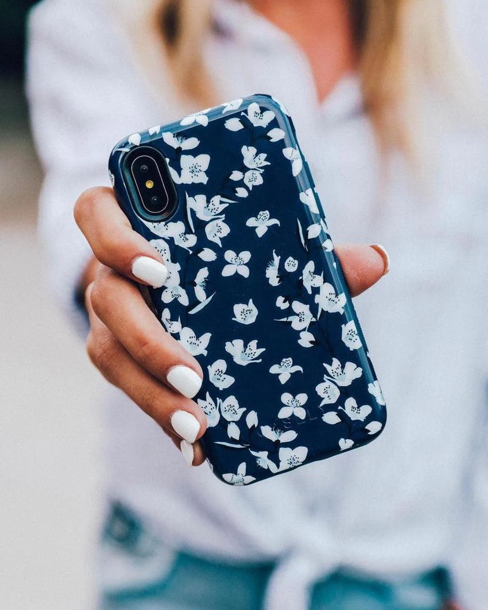 Floral Forest | Navy Cherry Blossom Floral Case - Image 65