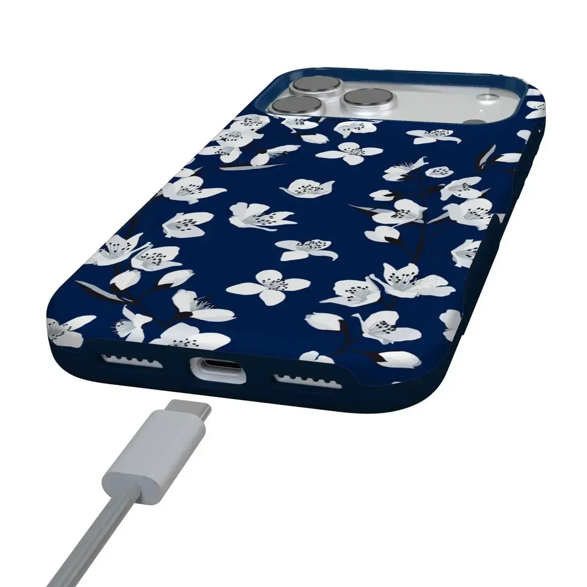 Floral Forest | Navy Cherry Blossom Floral Case - Image 7