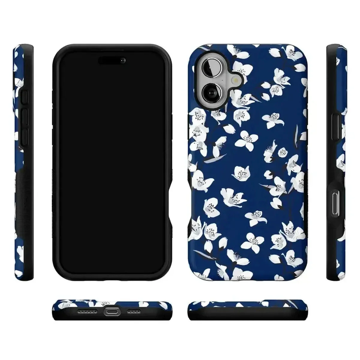 Floral Forest | Navy Cherry Blossom Floral Case - Image 75