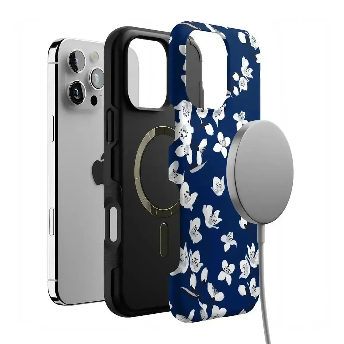 Floral Forest | Navy Cherry Blossom Floral Case - Image 82