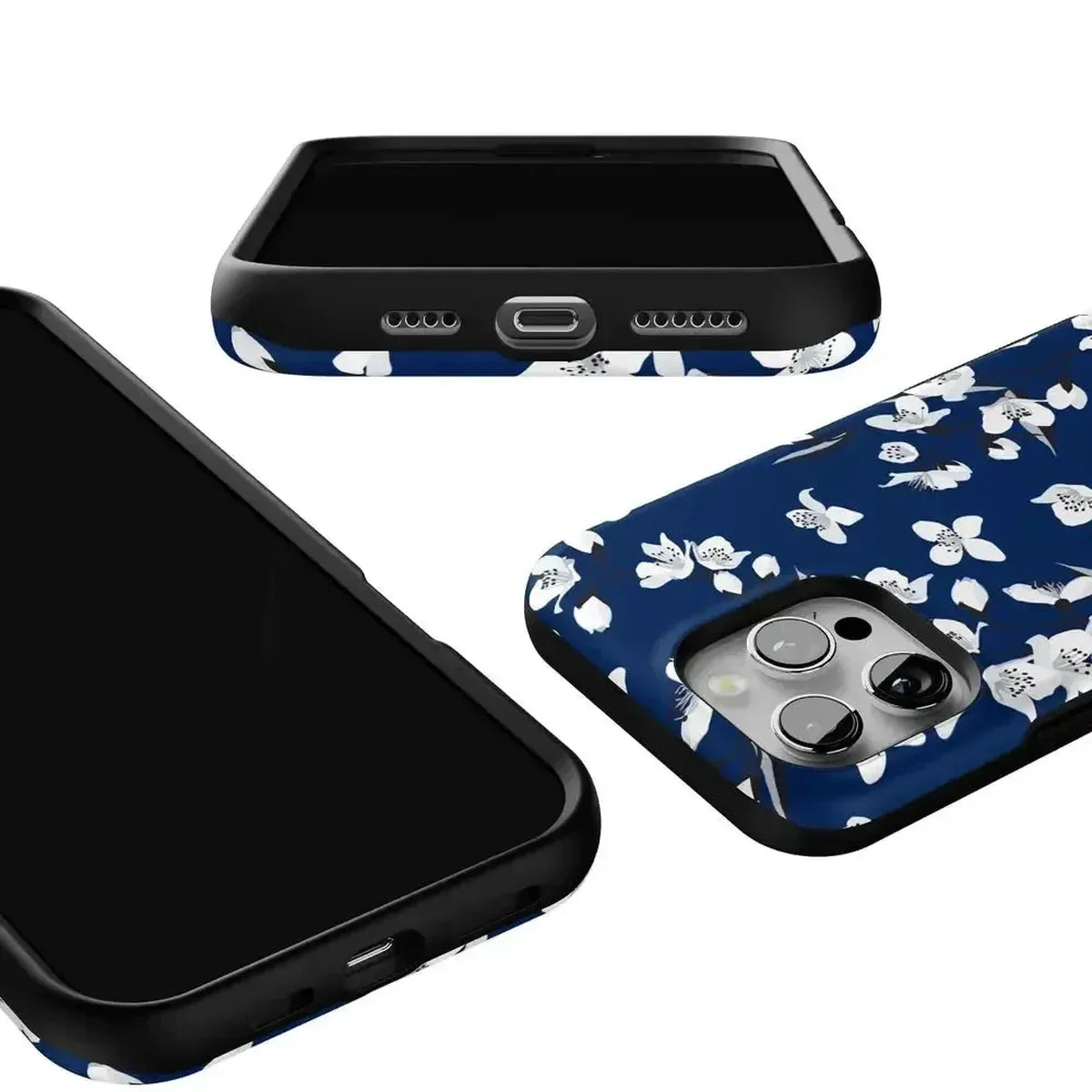 Floral Forest | Navy Cherry Blossom Floral Case - Image 84