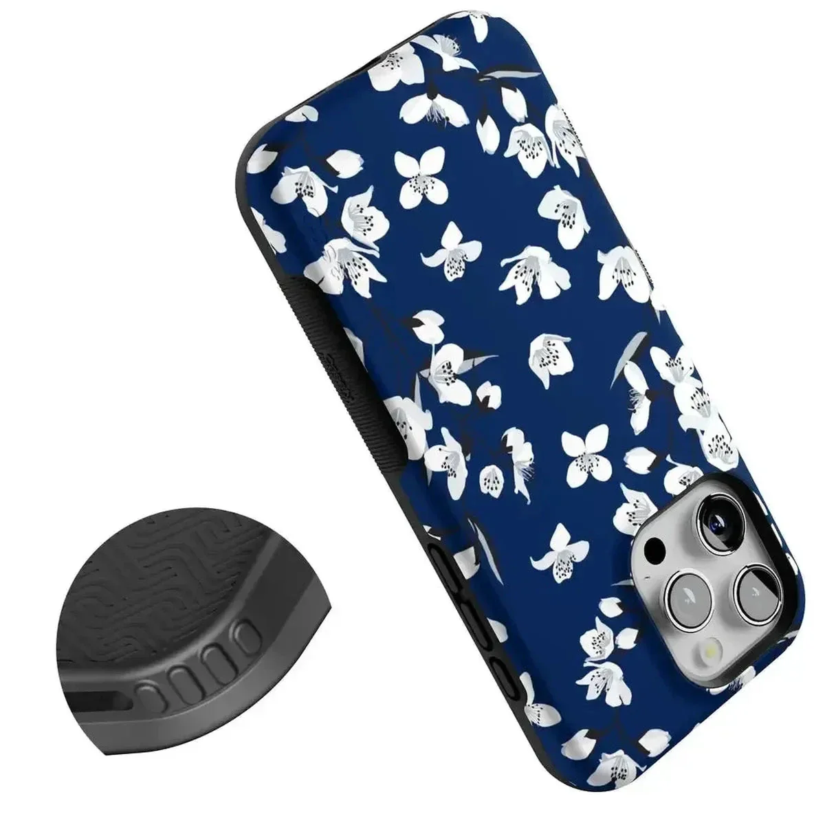 Floral Forest | Navy Cherry Blossom Floral Case - Image 86