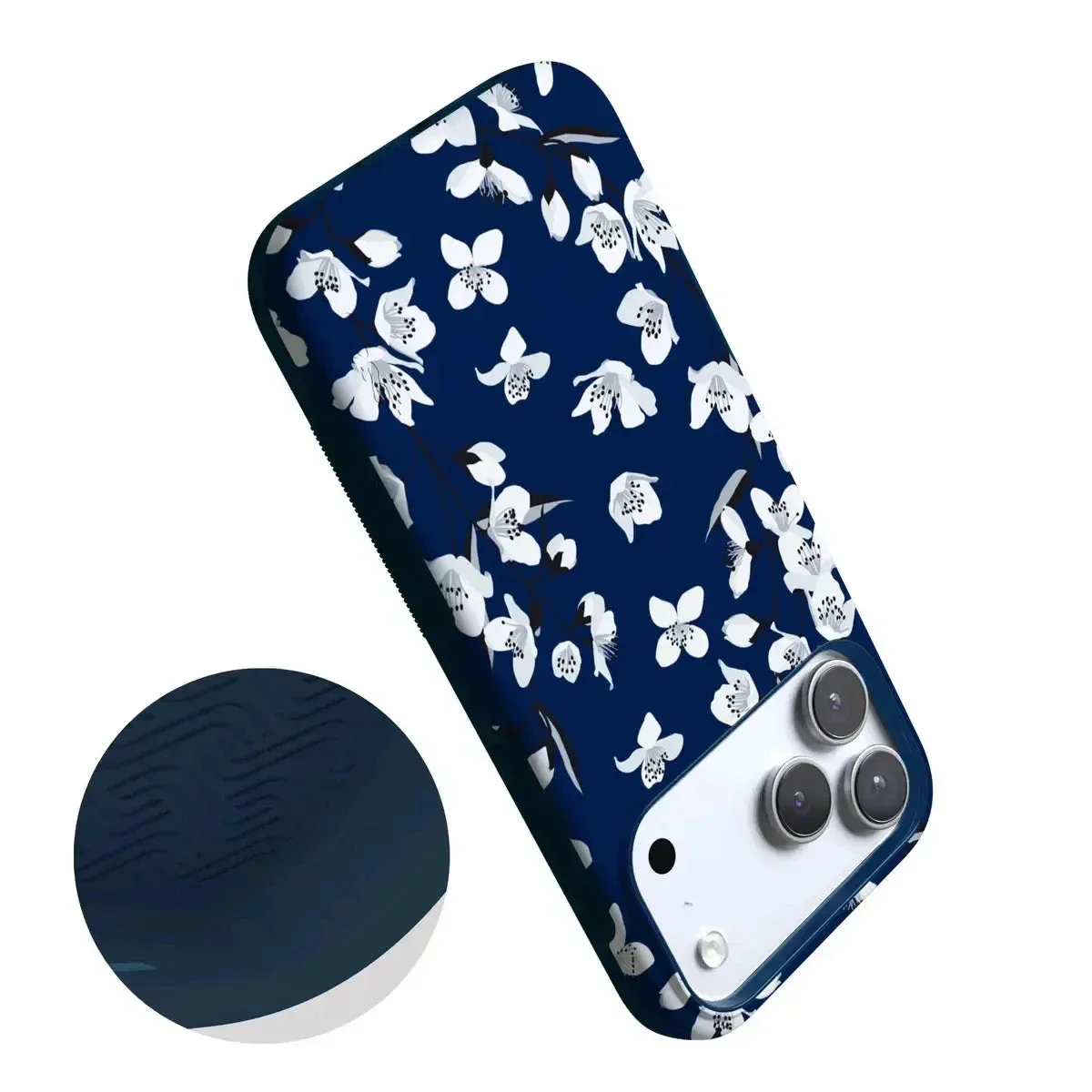 Floral Forest | Navy Cherry Blossom Floral Case - Image 9