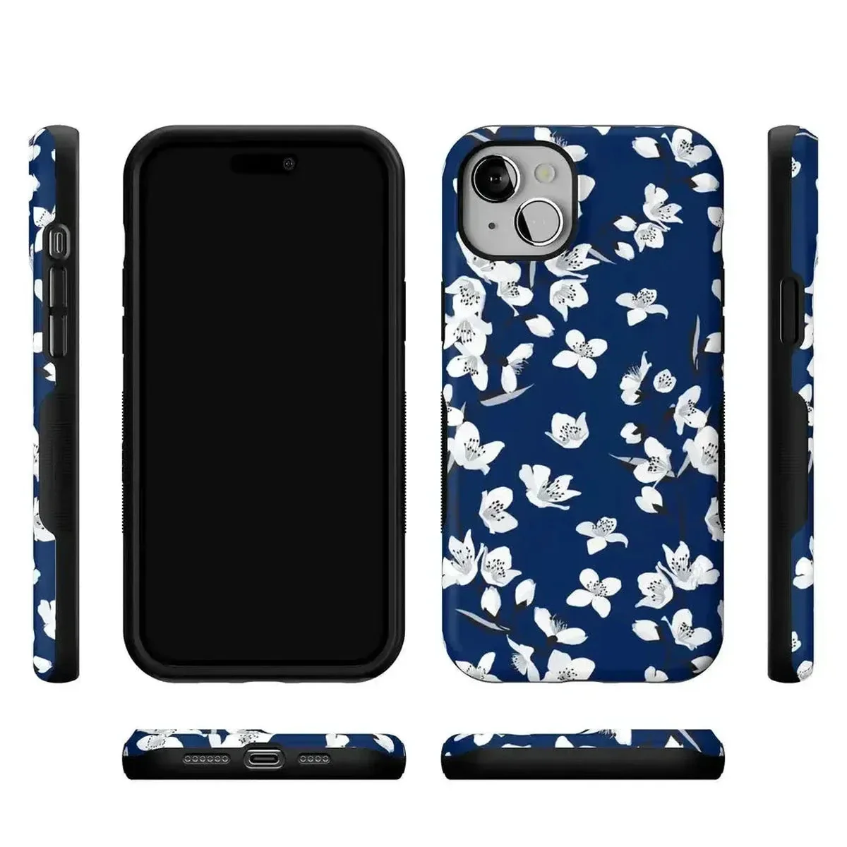 Floral Forest | Navy Cherry Blossom Floral Case - Image 95