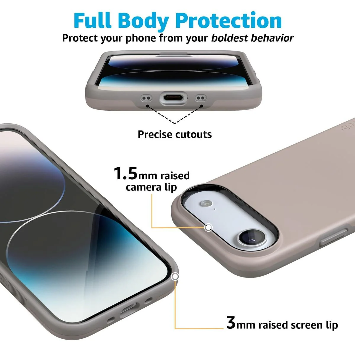 Taupe on Nude | Ultra-Protective Bold Case - Image 87
